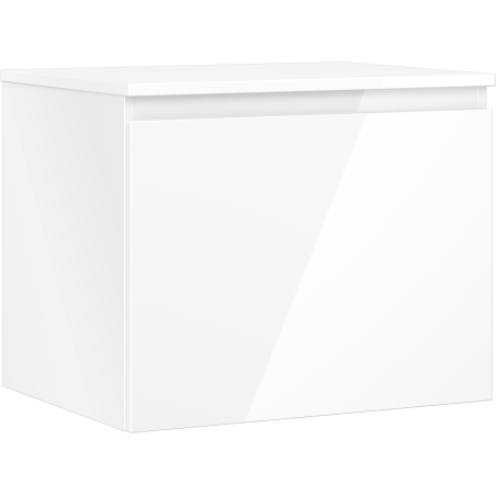 Mexen Orio koupelnová skříňka pod umyvadlo 60 cm s deskou, 1 zásuvka, bílý lesk - 91A10-06047-1-BFC00