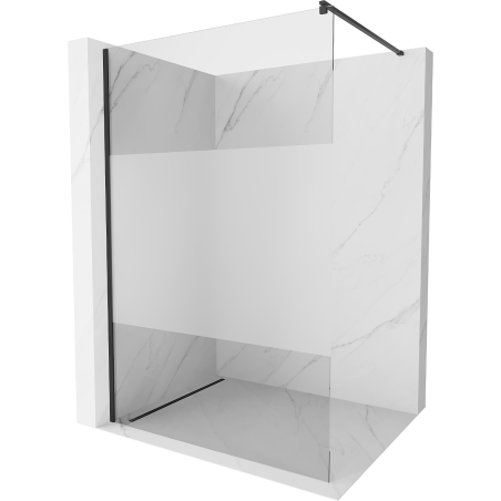 Mexen Kioto sprchová stěna Walk-in 100 x 200 cm, transparentní/mráz 8 mm, černá - 800-100-101-70-35