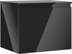 Mexen Orio koupelnová skříňka pod umyvadlo 60 cm s deskou, 1 zásuvka, černý lesk - 91A10-06047-1-BFC70