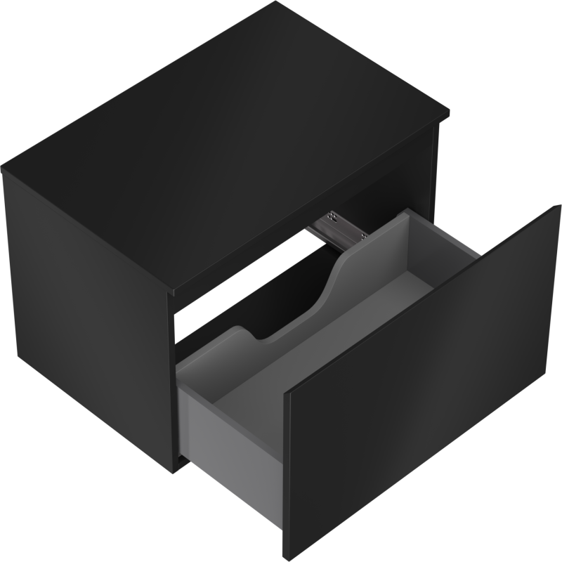 Mexen Orio koupelnová skříňka pod umyvadlo 70 cm s deskou, 1 zásuvka, černá mat - 91A10-07047-1-BFC71