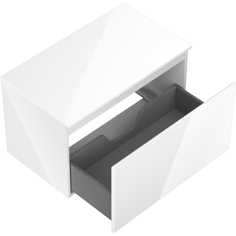 Mexen Orio koupelnová skříňka pod umyvadlo 80 cm s deskou, 1 zásuvka, bílý lesk - 91A10-08047-1-BFC00