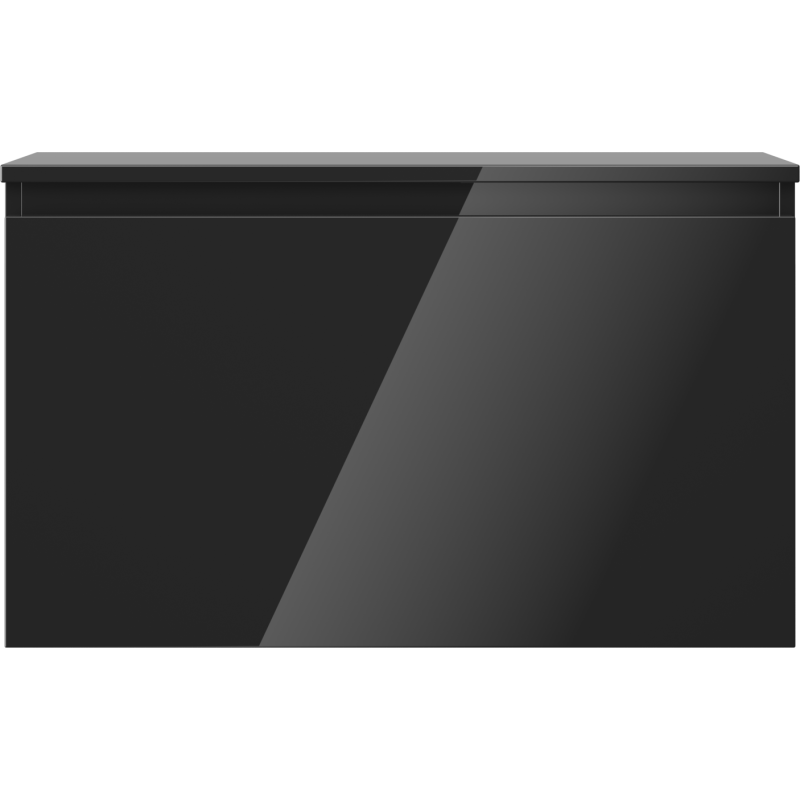 Mexen Orio koupelnová skříňka pod umyvadlo 80 cm s deskou, 1 zásuvka, černý lesk - 91A10-08047-1-BFC70