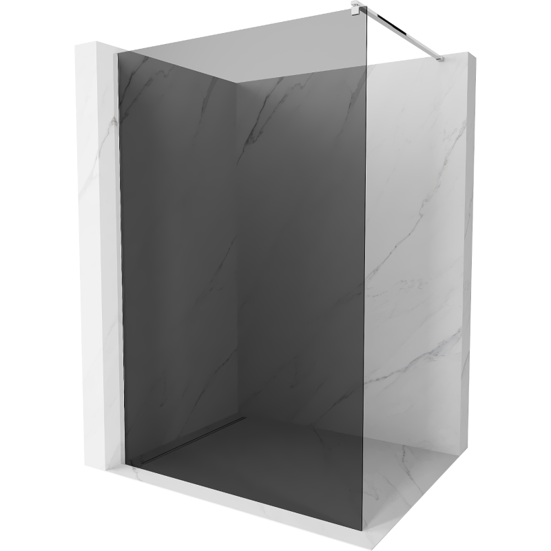 Mexen Kioto sprchová stěna Walk-in 100 x 200 cm, grafit 8 mm, chrom - 800-100-101-01-40