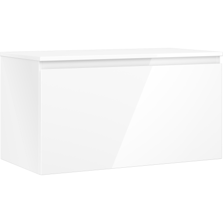 Mexen Orio koupelnová skříňka pod umyvadlo 90 cm s deskou, 1 zásuvka, bílý lesk - 91A10-09047-1-BFC00