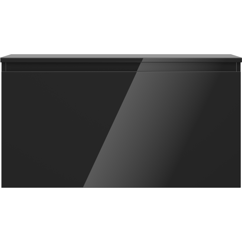 Mexen Orio koupelnová skříňka pod umyvadlo 90 cm s deskou, 1 zásuvka, černý lesk - 91A10-09047-1-BFC70
