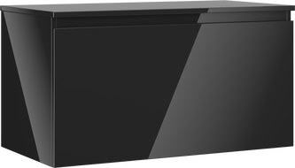 Mexen Orio koupelnová skříňka pod umyvadlo 90 cm s deskou, 1 zásuvka, černý lesk - 91A10-09047-1-BFC70