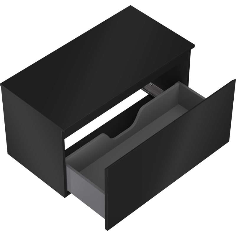 Mexen Orio koupelnová skříňka pod umyvadlo 90 cm s deskou, 1 zásuvka, černá matná - 91A10-09047-1-BFC71