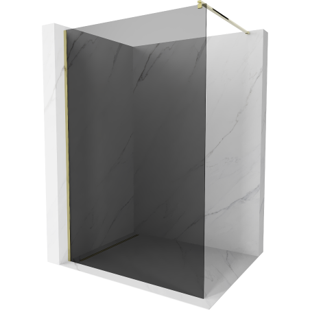 Mexen Kioto sprchová stěna Walk-in 90 x 200 cm, grafit 8 mm, zlatá - 800-090-101-50-40