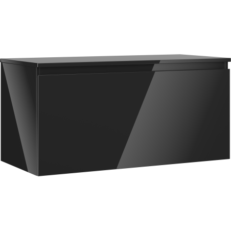 Mexen Orio koupelnová skříňka pod umyvadlo 100 cm s deskou, 1 zásuvka, černý lesk - 91A10-10047-1-BFC70