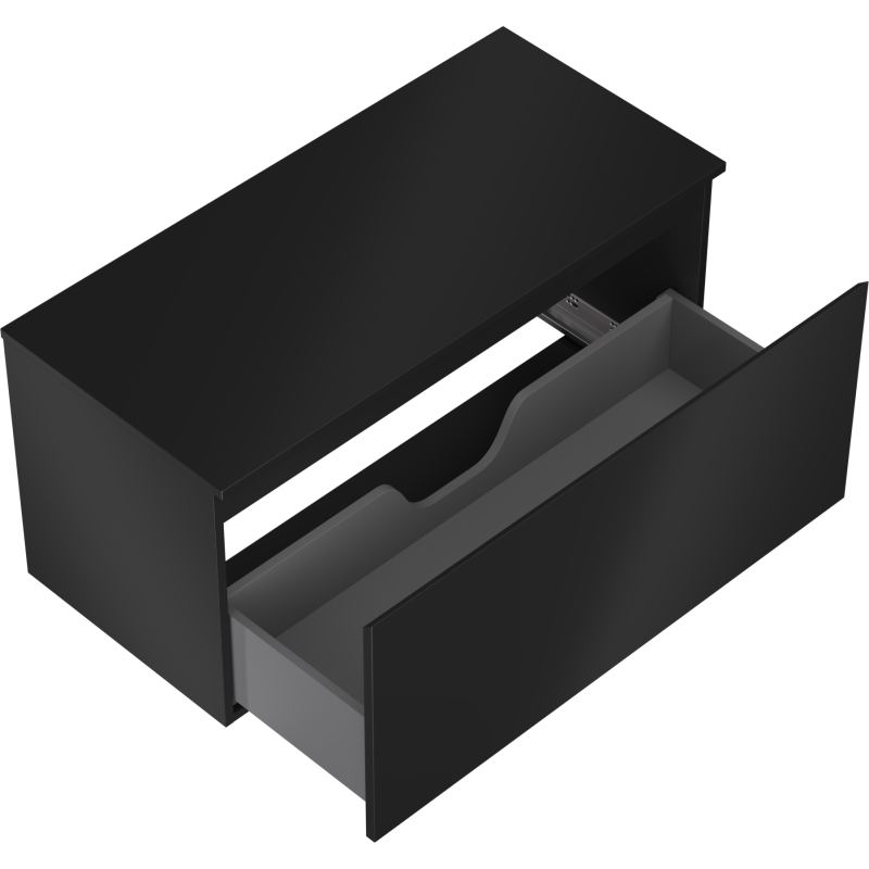 Mexen Orio koupelnová skříňka pod umyvadlo 100 cm s deskou, 1 zásuvka, černá matná - 91A10-10047-1-BFC71