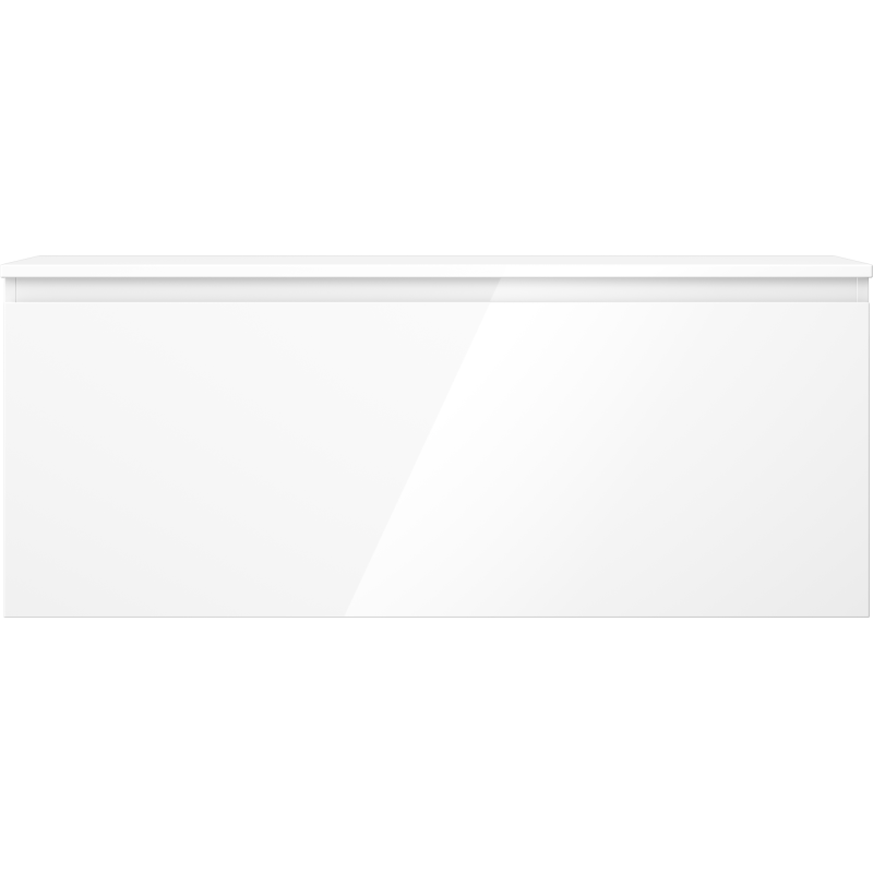 Mexen Orio koupelnová skříňka pod umyvadlo 120 cm s deskou, 1 zásuvka, bílý lesk - 91A10-12047-1-BFC00