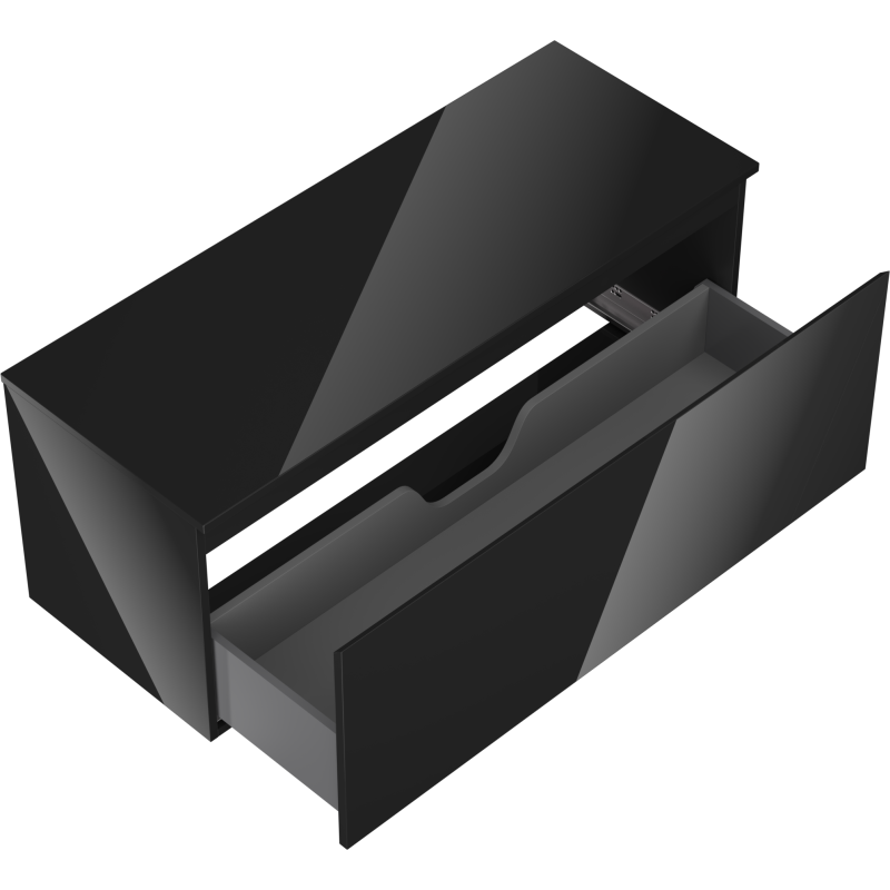 Mexen Orio koupelnová skříňka pod umyvadlo 120 cm s deskou, 1 zásuvka, černý lesk - 91A10-12047-1-BFC70