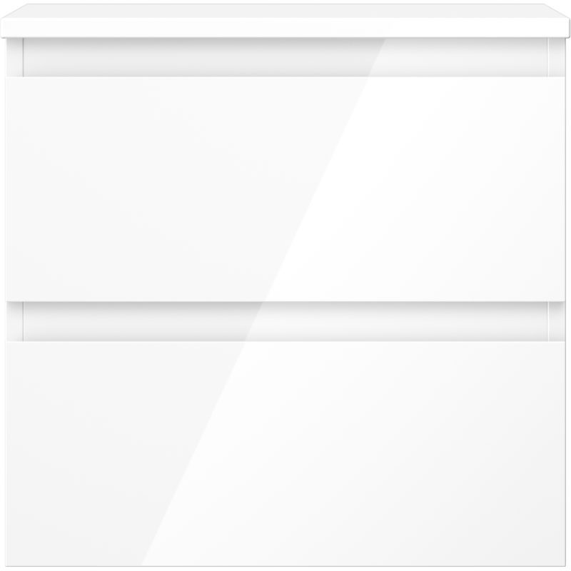 Mexen Orio koupelnová skříňka pod umyvadlo 50 cm s deskou, 2 zásuvky, bílý lesk - 91A10-05047-2-BFFC00