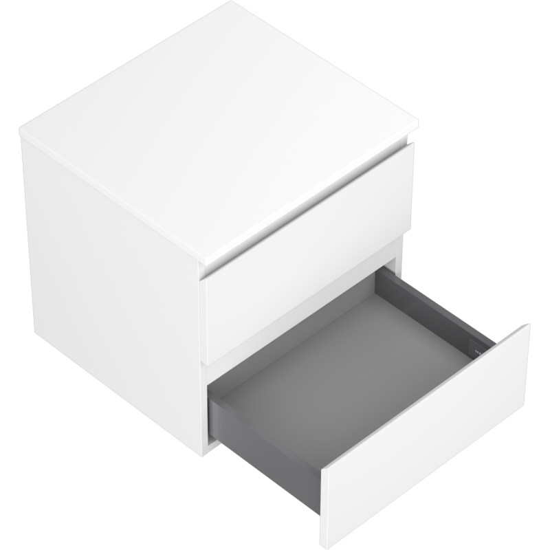 Mexen Orio koupelnová skříňka pod umyvadlo 50 cm s deskou, 2 zásuvky, bílá mat - 91A10-05047-2-BFFC01