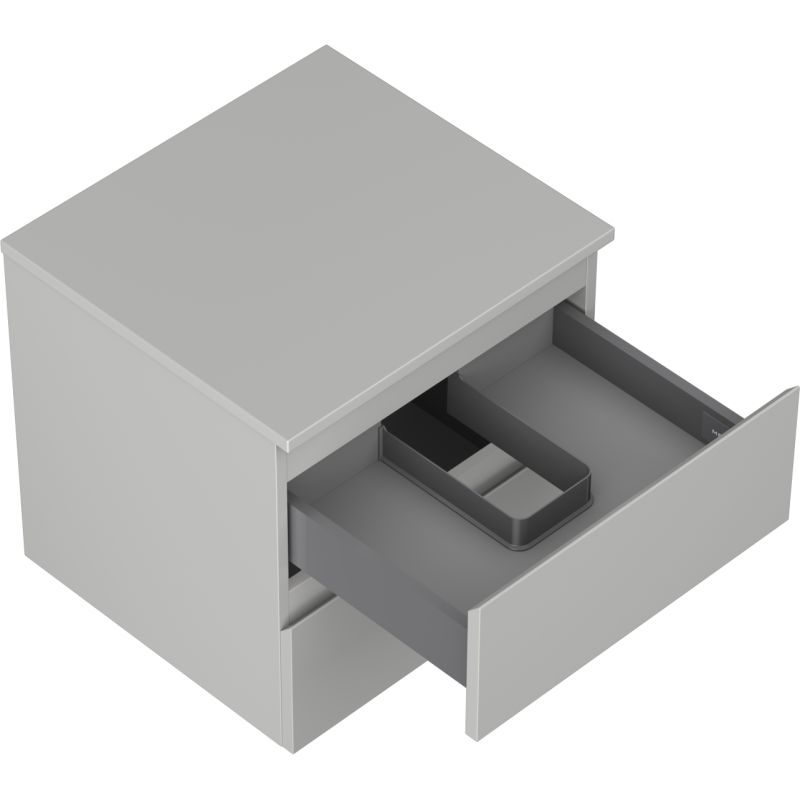 Mexen Orio koupelnová skříňka pod umyvadlo 50 cm s deskou, 2 zásuvky, šedá matná - 91A10-05047-2-BFFC62