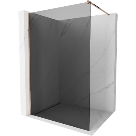 Mexen Kioto sprchová zástěna Walk-in 80 x 200 cm, grafit 8 mm, růžové zlato - 800-080-101-60-40