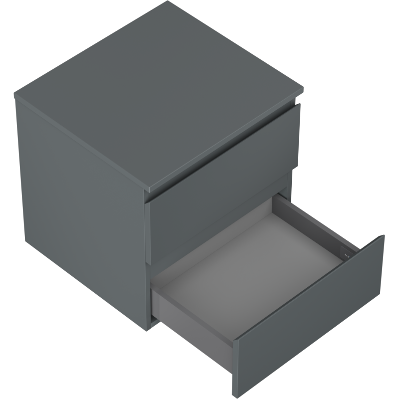 Mexen Orio koupelnová skříňka pod umyvadlo 50 cm s deskou, 2 zásuvky, grafit mat - 91A10-05047-2-BFFC66