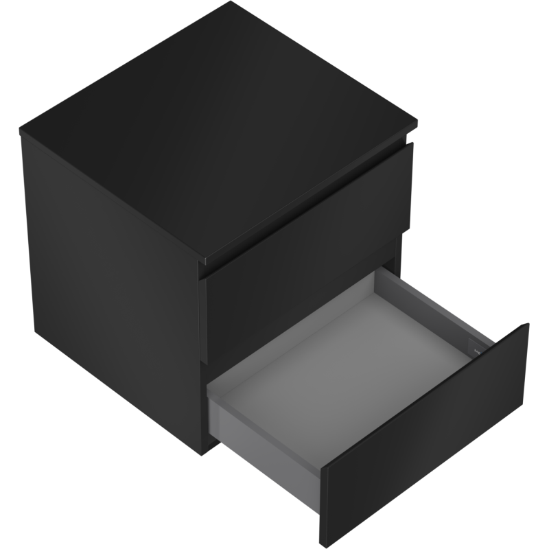 Mexen Orio koupelnová skříňka pod umyvadlo 50 cm s deskou, 2 zásuvky, matná černá - 91A10-05047-2-BFFC71