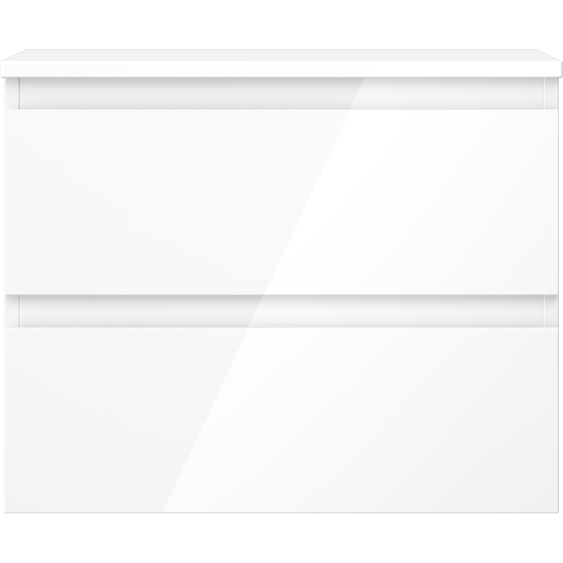 Mexen Orio koupelnová skříňka pod umyvadlo 60 cm s deskou, 2 zásuvky, bílý lesk - 91A10-06047-2-BFFC00