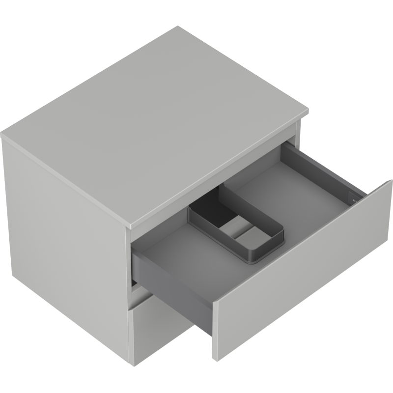 Mexen Orio koupelnová skříňka pod umyvadlo 60 cm s deskou, 2 zásuvky, šedá mat - 91A10-06047-2-BFFC62