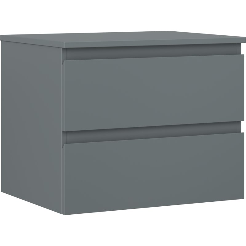 Mexen Orio koupelnová skříňka pod umyvadlo 60 cm s deskou, 2 zásuvky, matná grafitová - 91A10-06047-2-BFFC66