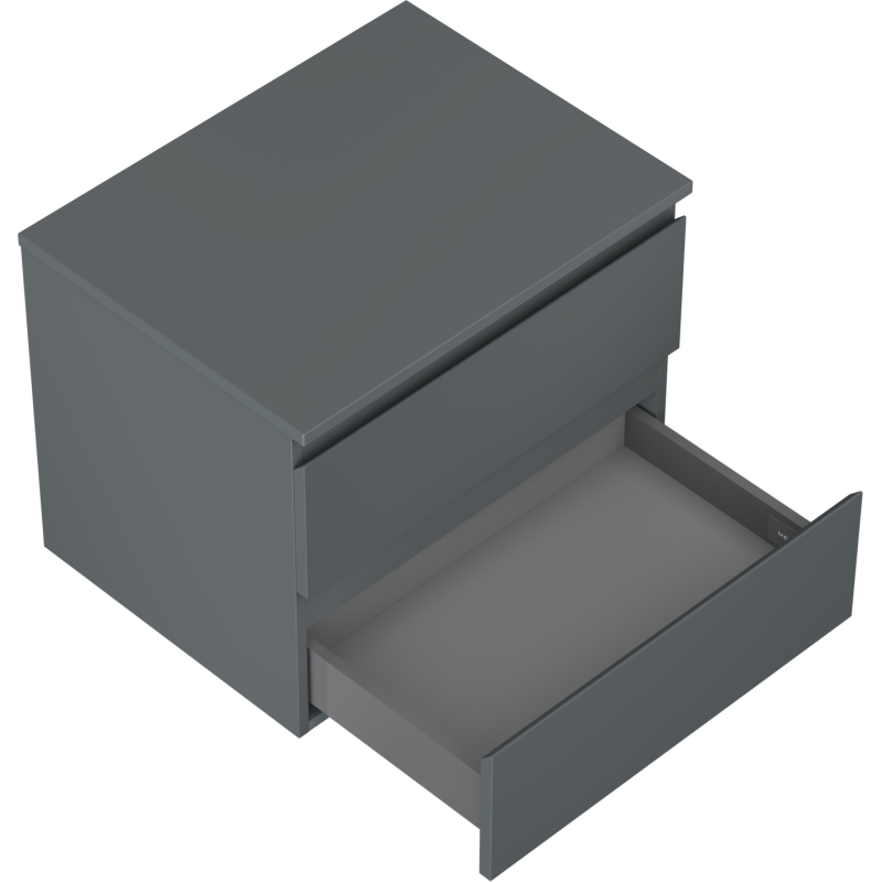 Mexen Orio koupelnová skříňka pod umyvadlo 60 cm s deskou, 2 zásuvky, matná grafitová - 91A10-06047-2-BFFC66