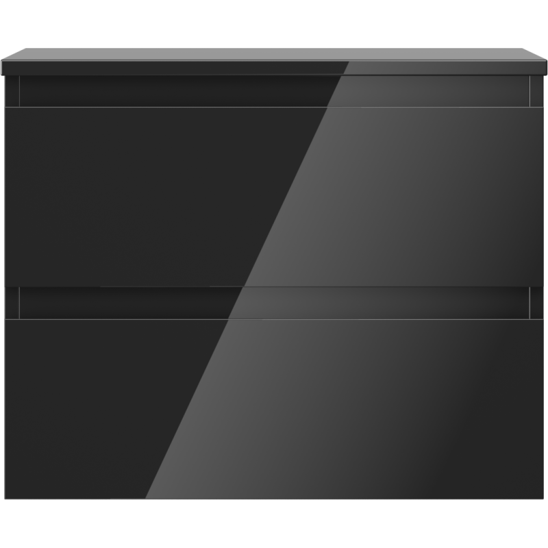 Mexen Orio koupelnová skříňka pod umyvadlo 60 cm s deskou, 2 zásuvky, černý lesk - 91A10-06047-2-BFFC70