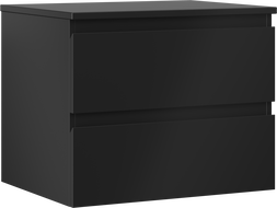 Mexen Orio koupelnová skříňka pod umyvadlo 60 cm s deskou, 2 zásuvky, černá matná - 91A10-06047-2-BFFC71