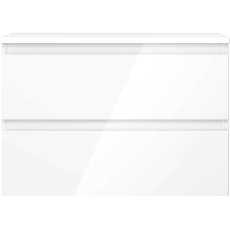 Mexen Orio koupelnová skříňka pod umyvadlo 70 cm s deskou, 2 zásuvky, bílý lesk - 91A10-07047-2-BFFC00