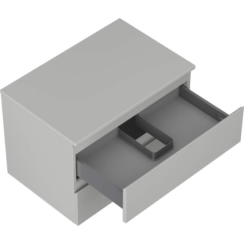 Mexen Orio koupelnová skříňka pod umyvadlo 70 cm s deskou, 2 zásuvky, šedá matná - 91A10-07047-2-BFFC62