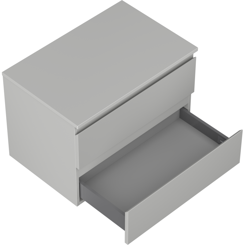 Mexen Orio koupelnová skříňka pod umyvadlo 70 cm s deskou, 2 zásuvky, šedá matná - 91A10-07047-2-BFFC62