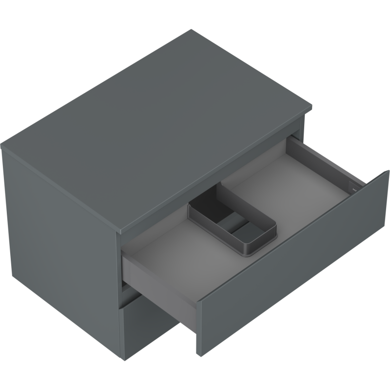 Mexen Orio koupelnová skříňka pod umyvadlo 70 cm s deskou, 2 zásuvky, grafit mat - 91A10-07047-2-BFFC66
