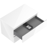 Mexen Orio koupelnová skříňka pod umyvadlo 80 cm s deskou, 2 zásuvky, bílý lesk - 91A10-08047-2-BFFC00