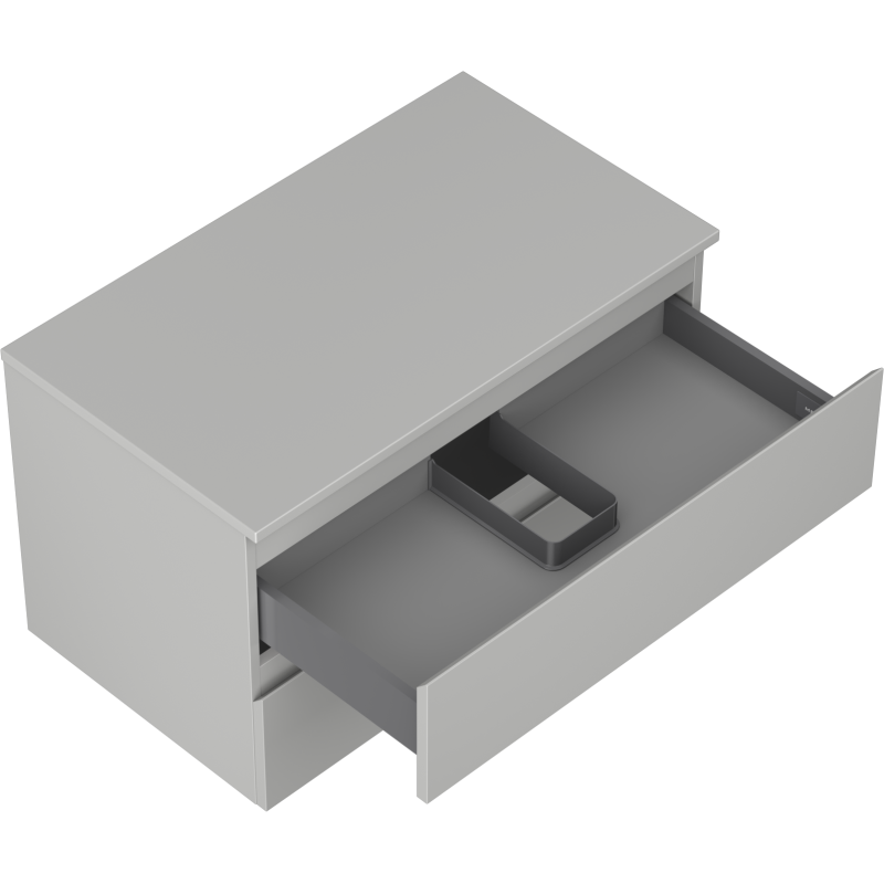 Mexen Orio koupelnová skříňka pod umyvadlo 80 cm s deskou, 2 zásuvky, šedá mat - 91A10-08047-2-BFFC62