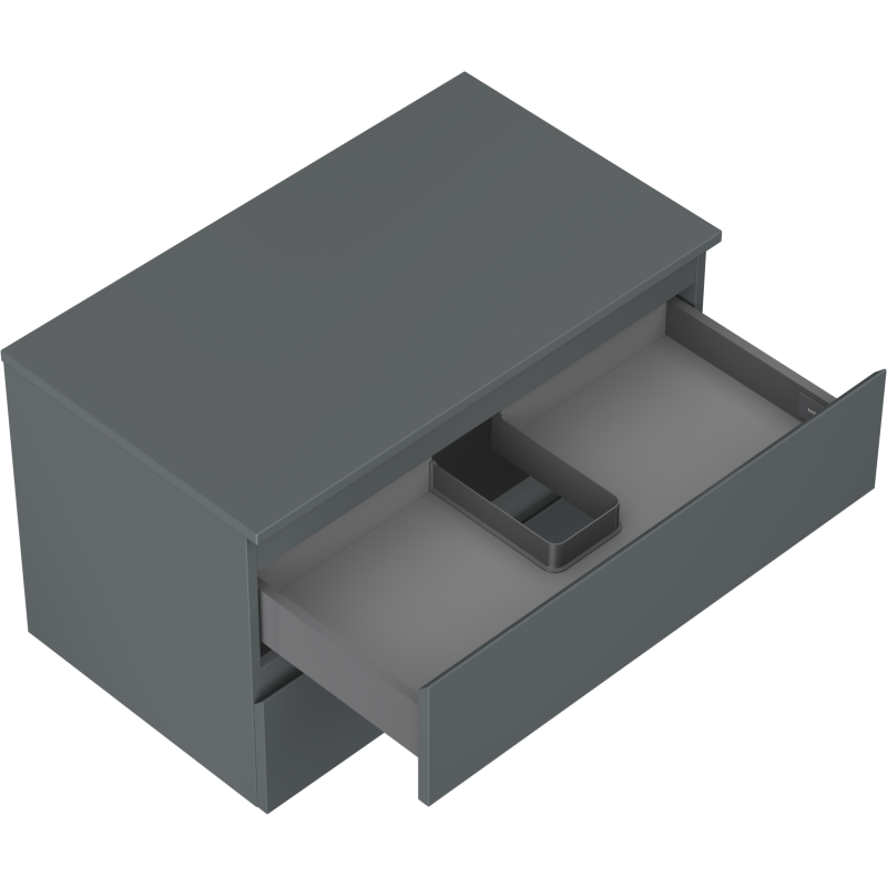 Mexen Orio koupelnová skříňka pod umyvadlo 80 cm s deskou, 2 zásuvky, grafit mat - 91A10-08047-2-BFFC66