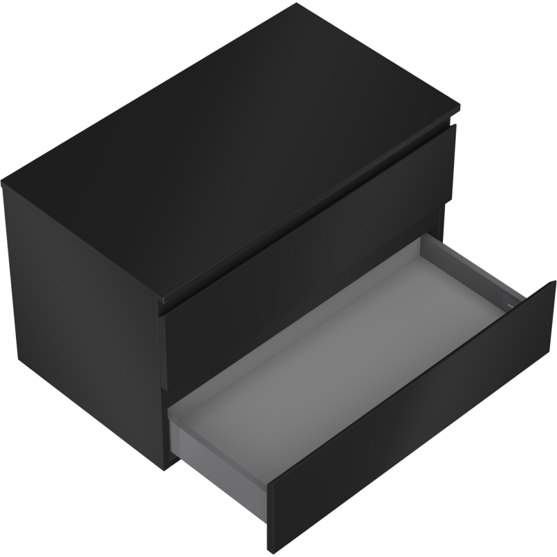 Mexen Orio koupelnová skříňka pod umyvadlo 80 cm s deskou, 2 zásuvky, černá matná - 91A10-08047-2-BFFC71