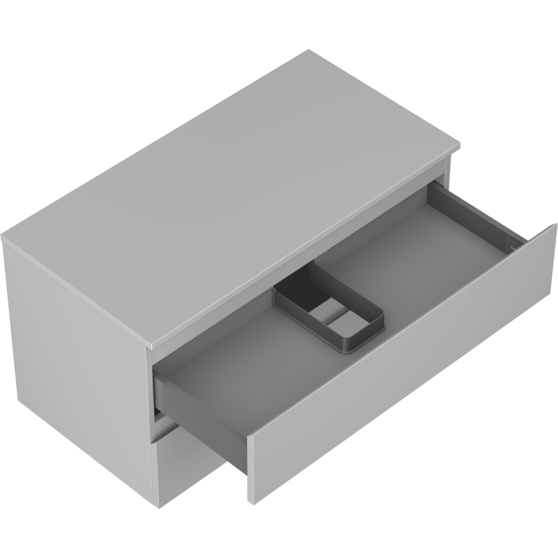 Mexen Orio koupelnová skříňka pod umyvadlo 90 cm s deskou, 2 zásuvky, šedá mat - 91A10-09047-2-BFFC62