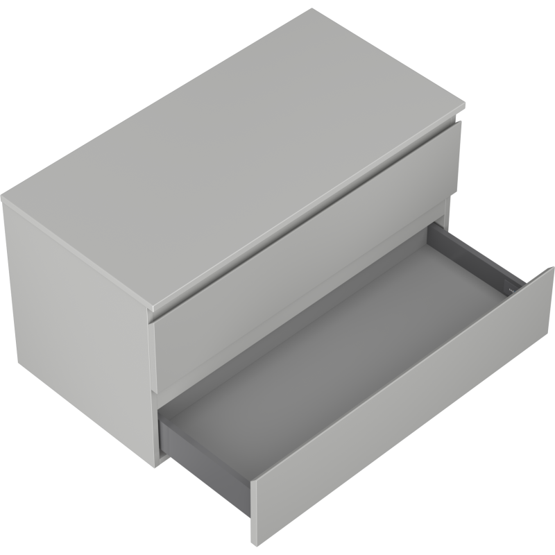 Mexen Orio koupelnová skříňka pod umyvadlo 90 cm s deskou, 2 zásuvky, šedá mat - 91A10-09047-2-BFFC62