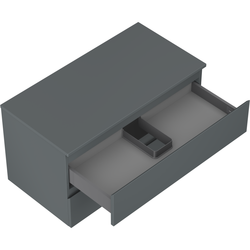 Mexen Orio koupelnová skříňka pod umyvadlo 90 cm s pracovní deskou, 2 zásuvky, grafit mat - 91A10-09047-2-BFFC66