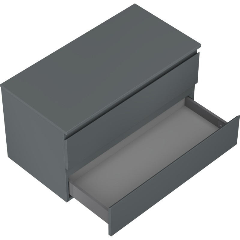 Mexen Orio koupelnová skříňka pod umyvadlo 90 cm s pracovní deskou, 2 zásuvky, grafit mat - 91A10-09047-2-BFFC66
