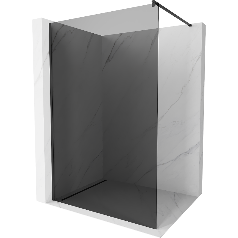 Mexen Kioto sprchová stěna Walk-in 120 x 200 cm, grafit 8 mm, černá - 800-120-101-70-40
