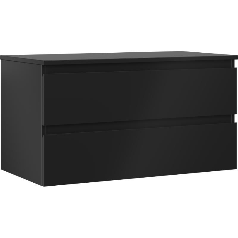 Mexen Orio koupelnová skříňka pod umyvadlo 90 cm s deskou, 2 zásuvky, černá mat - 91A10-09047-2-BFFC71