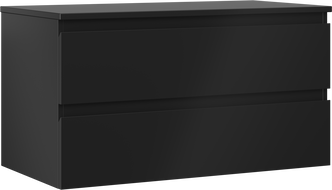 Mexen Orio koupelnová skříňka pod umyvadlo 90 cm s deskou, 2 zásuvky, černá mat - 91A10-09047-2-BFFC71