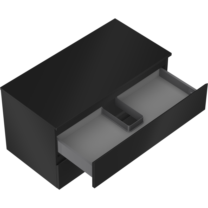 Mexen Orio koupelnová skříňka pod umyvadlo 90 cm s deskou, 2 zásuvky, černá mat - 91A10-09047-2-BFFC71