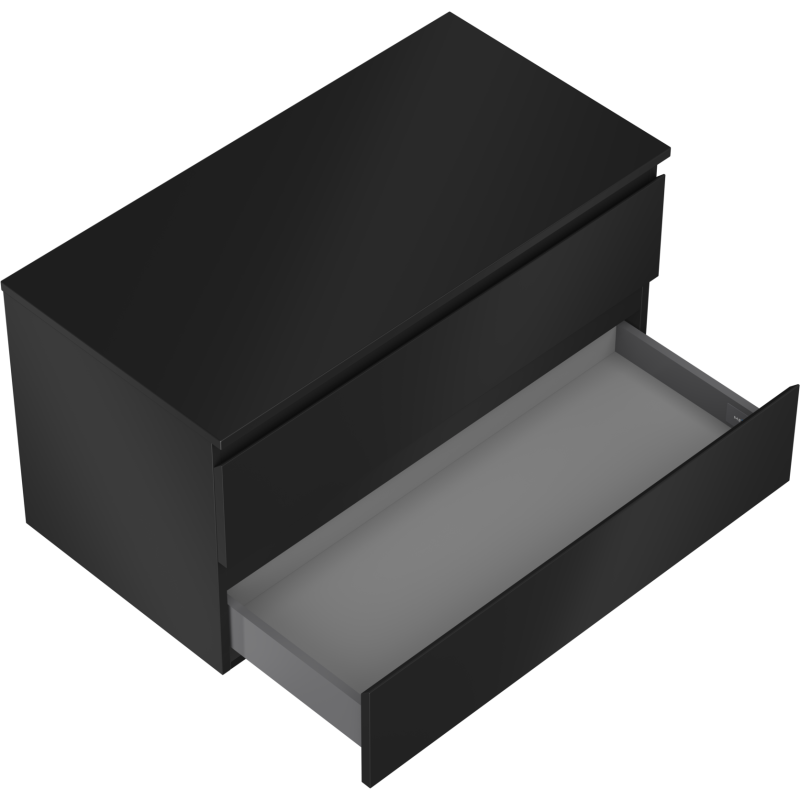 Mexen Orio koupelnová skříňka pod umyvadlo 90 cm s deskou, 2 zásuvky, černá mat - 91A10-09047-2-BFFC71