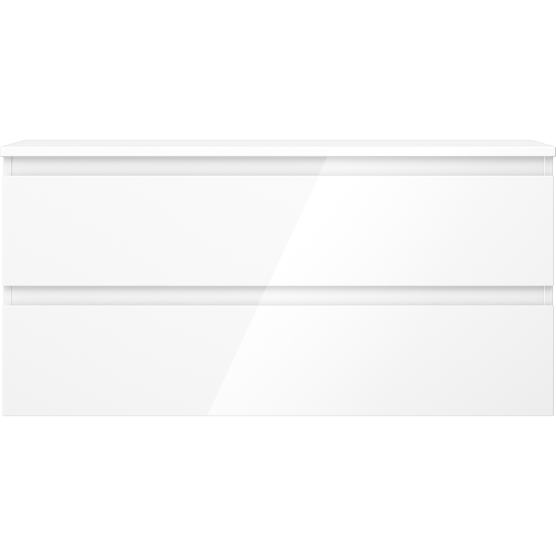 Mexen Orio koupelnová skříňka pod umyvadlo 100 cm s deskou, 2 zásuvky, bílý lesk - 91A10-10047-2-BFFC00