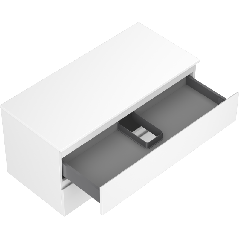 Mexen Orio koupelnová skříňka pod umyvadlo 100 cm s deskou, 2 zásuvky, bílá matná - 91A10-10047-2-BFFC01