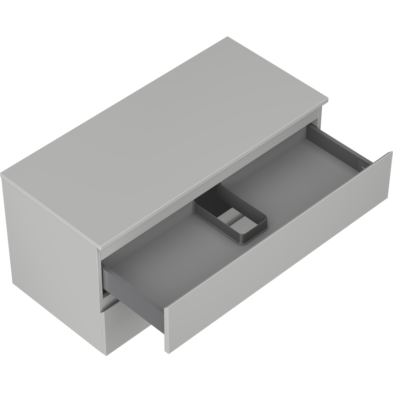 Mexen Orio koupelnová skříňka pod umyvadlo 100 cm s deskou, 2 zásuvky, šedý mat - 91A10-10047-2-BFFC62