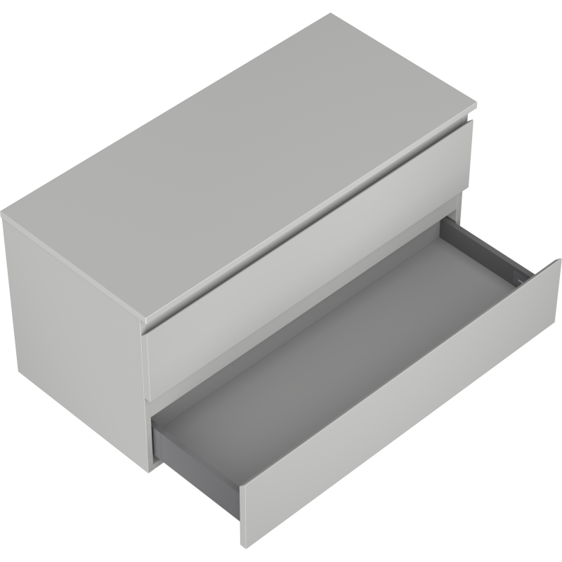 Mexen Orio koupelnová skříňka pod umyvadlo 100 cm s deskou, 2 zásuvky, šedý mat - 91A10-10047-2-BFFC62