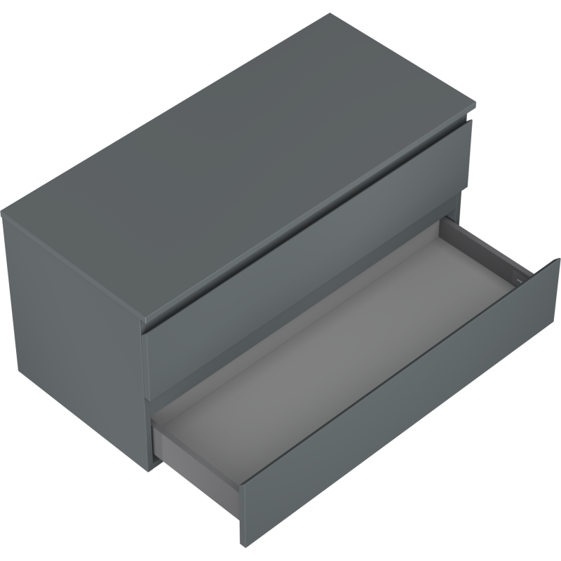 Mexen Orio koupelnová skříňka pod umyvadlo 100 cm s deskou, 2 zásuvky, matná grafitová - 91A10-10047-2-BFFC66